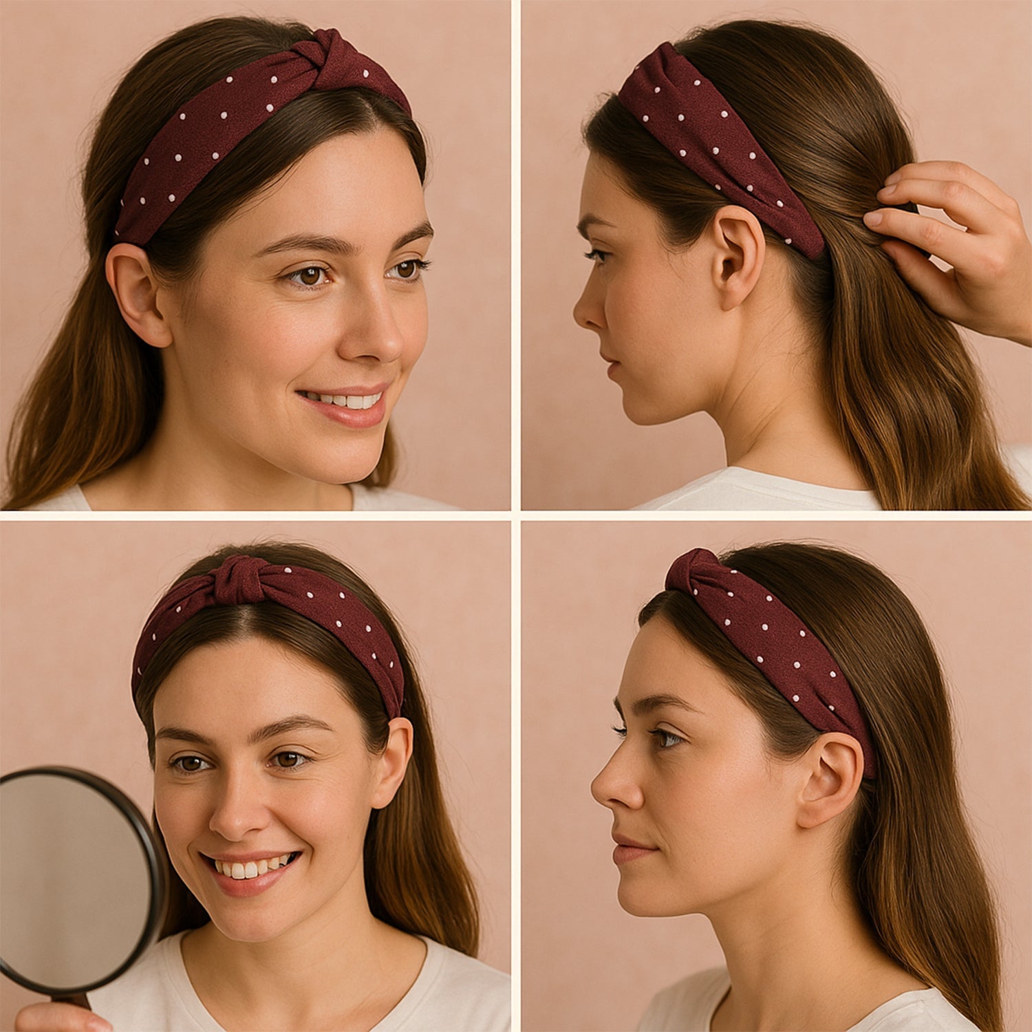 Women's Polka Dot Fabric Knot Hairband – Stylish & Comfortable (1 Pc) Women's Polka Dot Fabric Knot Hairband – Stylish & Comfortable (1 Pc)